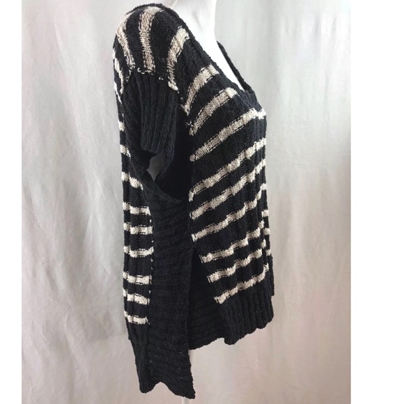 Free People Knit Top Stripe Rib Sweater Tee - Picture 3 of 8